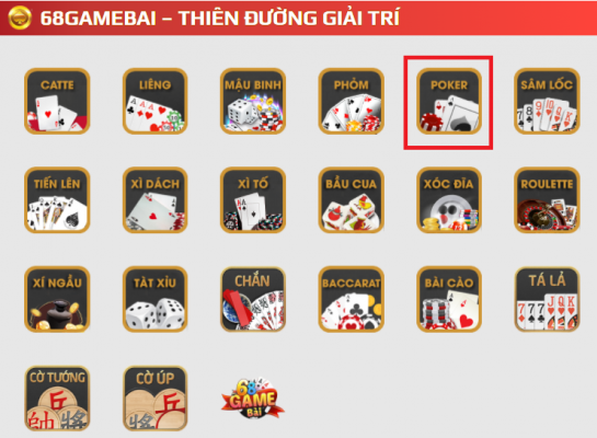68 game bài Game bài Poker Online là lựa chọn của số đông người chơi