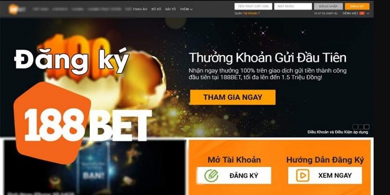 68 game bài Đăng ký tài khoản 188Bet vô cùng đơn giản