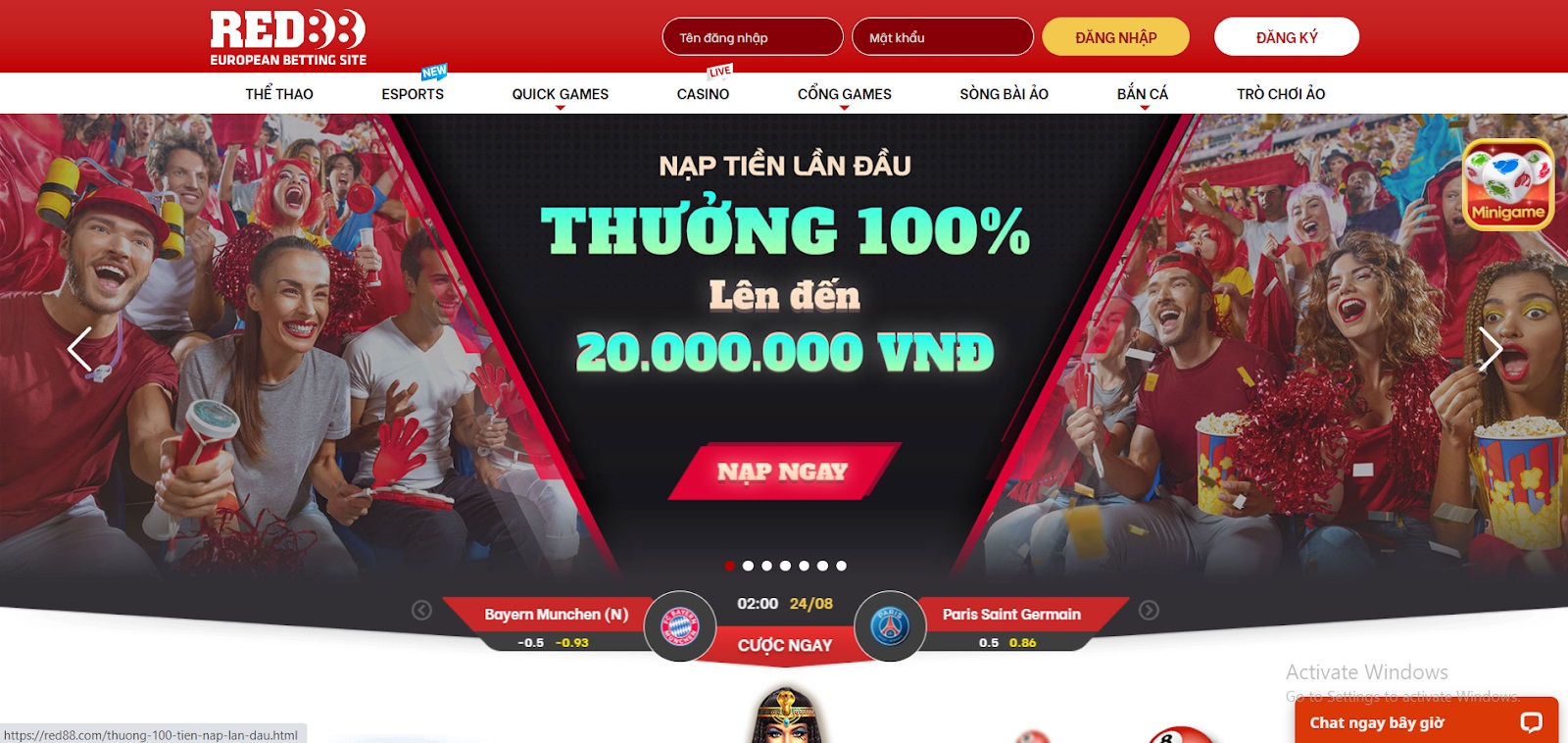 Chương trình khuyến mãi tại nhà cái Red88