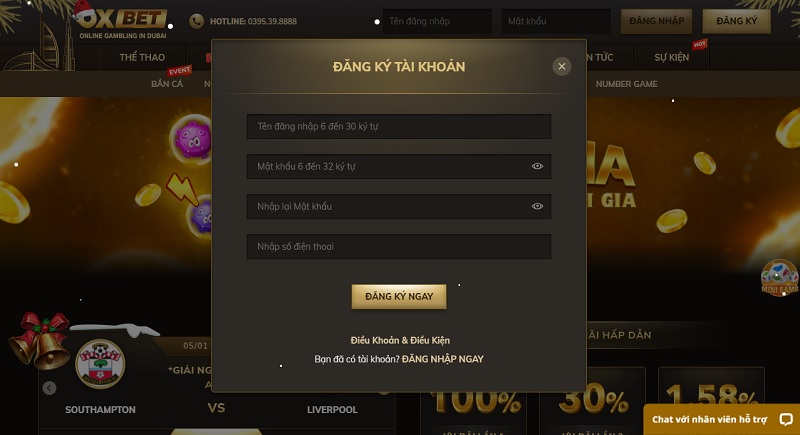 68 game bài Các bước đăng ký thành viên tại OXBET vô cùng đơn giản