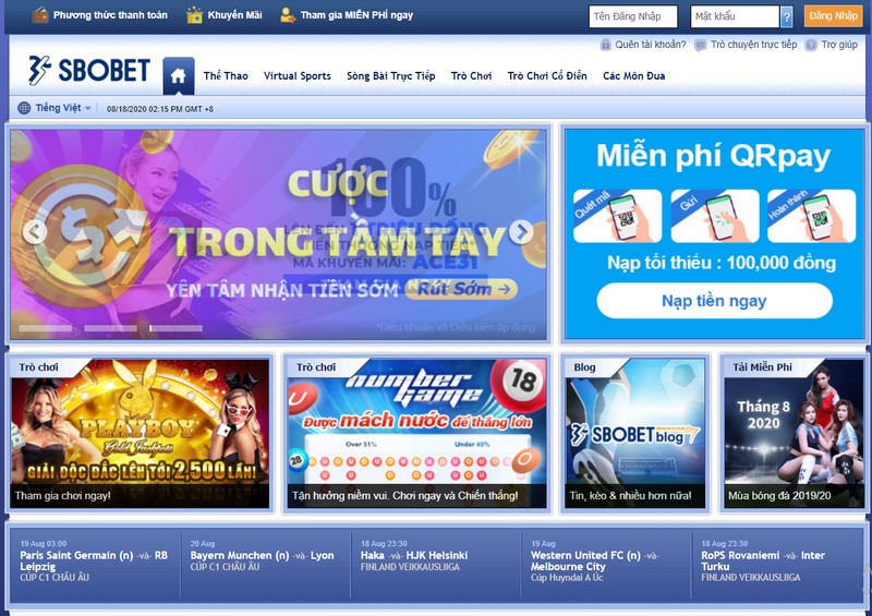 Cá cược hàng đầu tại nhà cái Sbobet