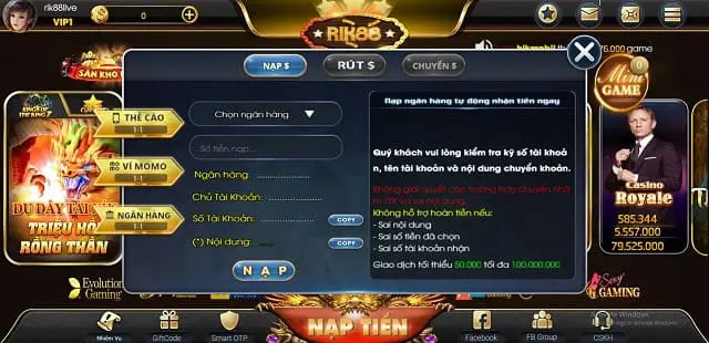 68 game bài Hướng dẫn nạp tiền Rik88 live