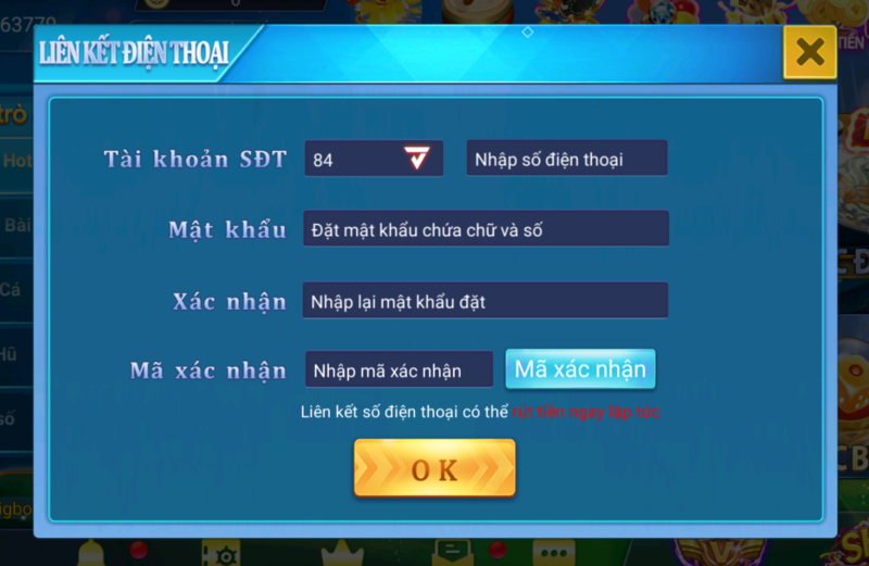 68 game bài Đăng ký tài khoản cổng game đổi thưởng qua số điện thoại cực nhanh