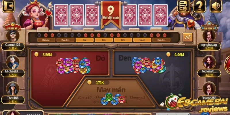 68 game bài Game đổi thưởng ấn tượng đại chiến đỏ đen 68 game bài