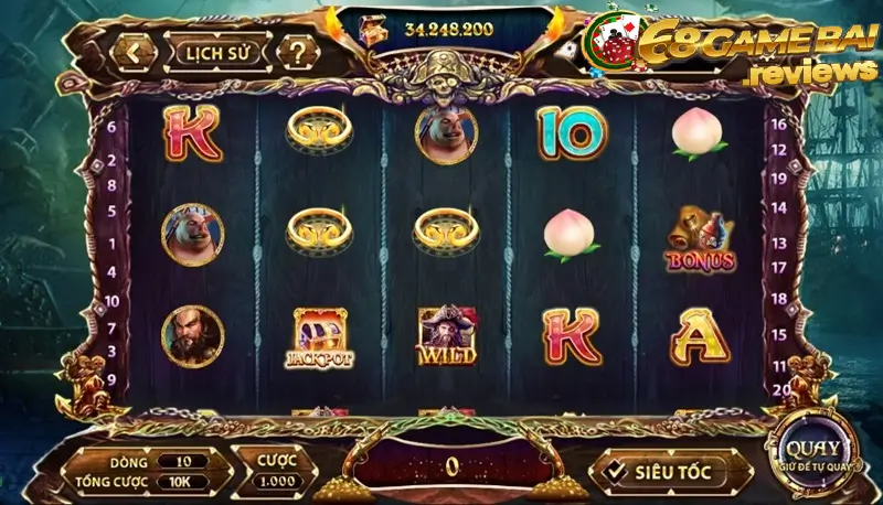 68 game bài Pirate King mang đến chủ đề quay hũ mới lạ